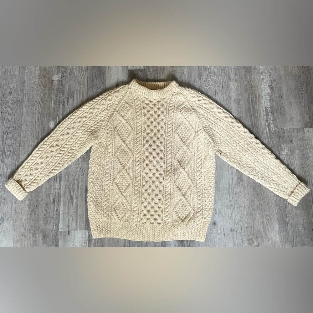 Elegant Cream Cable Knit Sweater